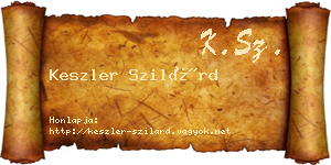 Keszler Szilárd névjegykártya
