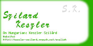 szilard keszler business card